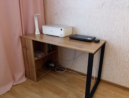 Письменный стол Битти Лофт 116х60х75 дуб вотан / черный матовый фото покупателя 50