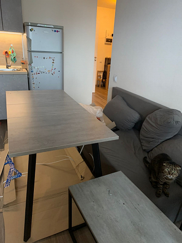 Стол раскладной Колон Лофт 120 32 мм дуб галифакс табако / черный матовый фото покупателя 111