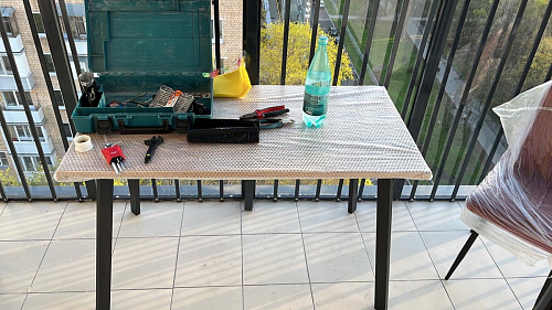 Стол Тринити Лофт 120 32 мм бетон / черный матовый фото покупателя 121