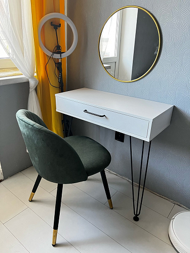 Стул на металлокаркасе Gabi dark beige / black / silver фото покупателя 11