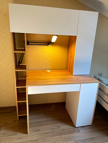 Письменный стол Комфорт 12.71 дуб золотой craft / белая аляска фото покупателя 119