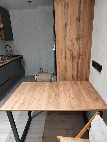 Деревянный стол Лота Лофт 140х80 дуб крафт табачный / черный матовый фото покупателя 761