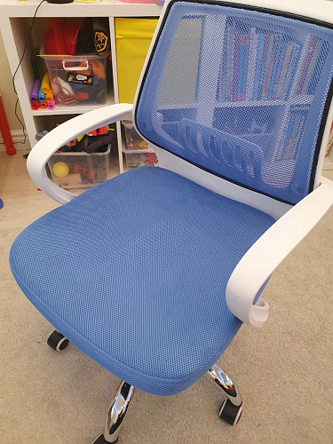 Компьютерное кресло Ergoplus белое / голубое фото покупателя 30