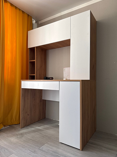 Письменный стол Комфорт 12.71 дуб золотой craft / белая аляска фото покупателя 101