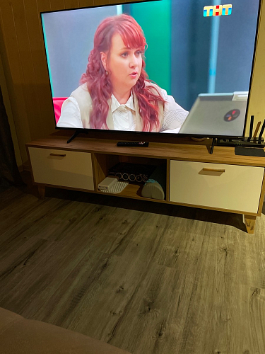 ТВ-тумба Эго Т-3 на ножках бетон светлый / белый глянец фото покупателя 27