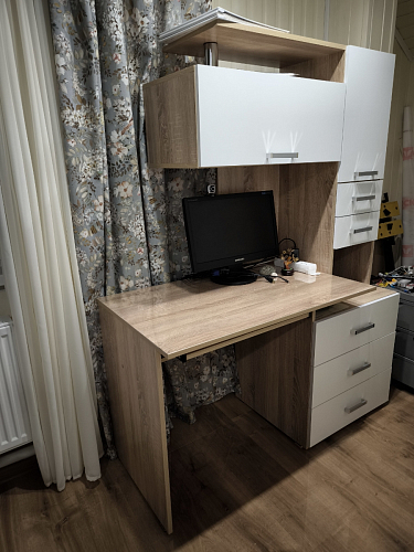 Стол компьютерный Джаз-17 белый правый фото покупателя 45