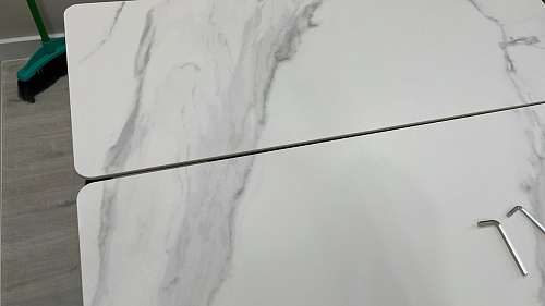 Керамический стол Вилли 140(200)х80 carmen light grey / черный фото покупателя 61