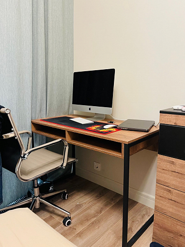 Письменный стол Леон Лофт дуб делано светлый / белый матовый фото покупателя 125