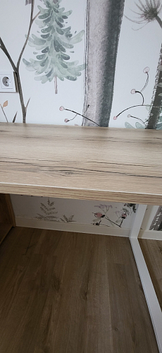 Письменный стол Битти Лофт 116х60х75 дуб вотан / белый матовый фото покупателя 26