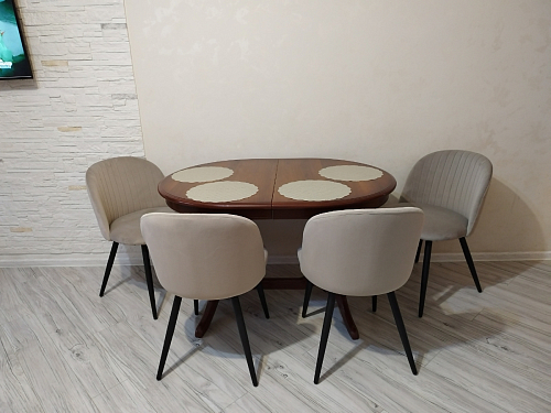 Стул на металлокаркасе Gabi dark beige / black / silver фото покупателя 488