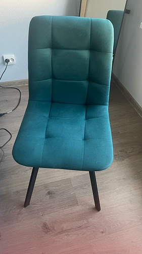 Стул на металлокаркасе Чилли К светло-серый велюр / черный каркас фото покупателя 219