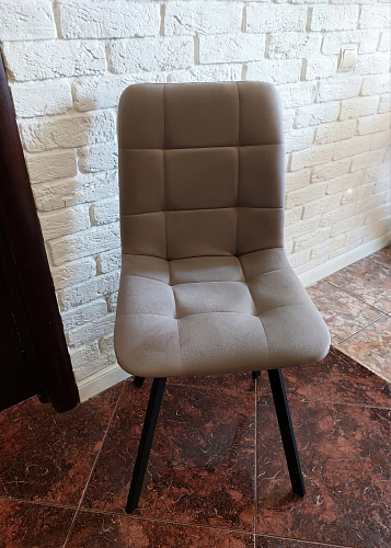 Стул на металлокаркасе Чилли К светло-серый велюр / черный каркас фото покупателя 210