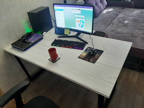 Деревянный стол Лота Лофт 140х80 дуб крафт табачный / черный матовый фото покупателя 635