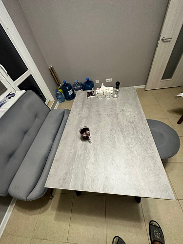 Стол Тринити Лофт 120 32 мм дуб галифакс табако / черный матовый фото покупателя 466