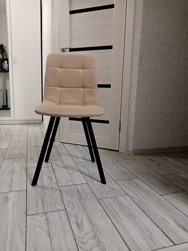 Стул на металлокаркасе Чилли К светло-серый велюр / черный каркас фото покупателя 282