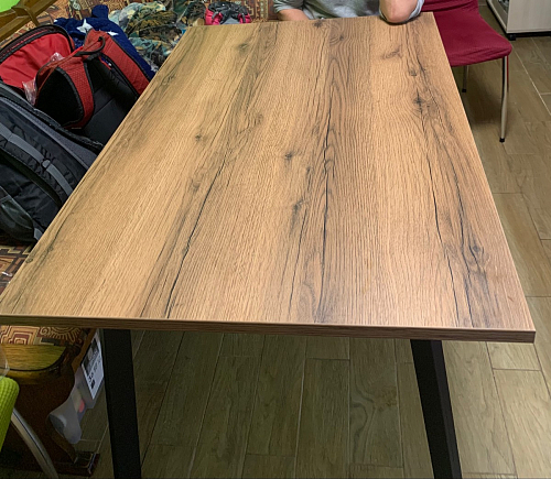 Стол Тринити Лофт 120 32 мм дуб галифакс табако / черный матовый фото покупателя 250