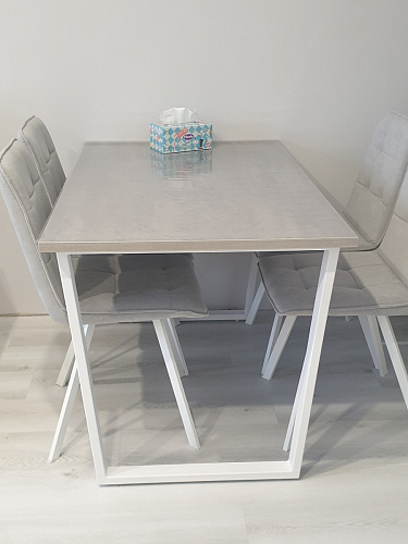 Деревянный стол Лота Лофт 120х75 белый матовый / дуб крафт золотой фото покупателя 989