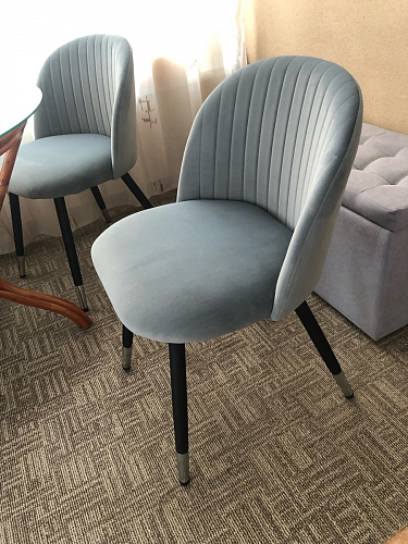 Стул на металлокаркасе Gabi 1 light blue / black / gold фото покупателя 482