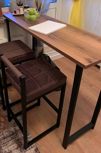 Барная стойка Дилан Лофт 120х40х98 дуб делано темный фото покупателя 75