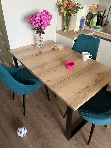 Стол раскладной Лота Лофт 120 25 мм юта / черный матовый фото покупателя 16