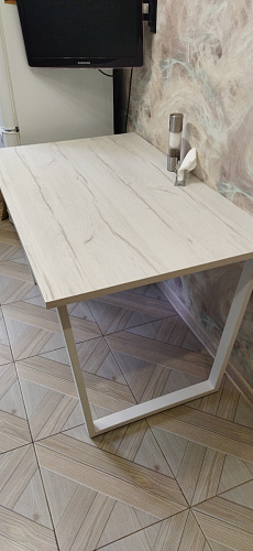 Деревянный стол Лота Лофт 120х75 белый матовый / дуб крафт золотой фото покупателя 665