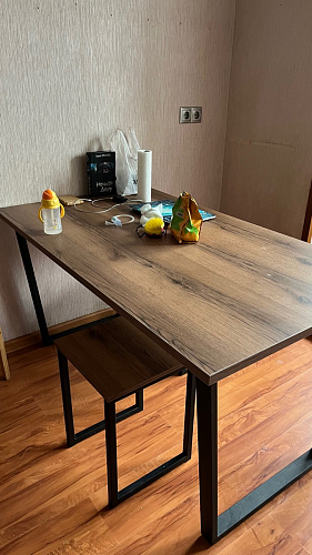 Стол Лота Лофт 140 25 мм черный матовый / бетон фото покупателя 272