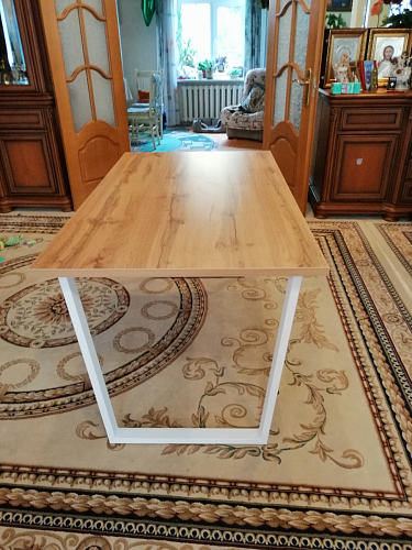 Деревянный стол Лота Лофт 120х75 белый матовый / дуб крафт золотой фото покупателя 692