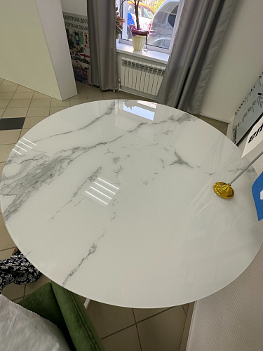 Стеклянный стол Норфолк 100 золото фото покупателя 58