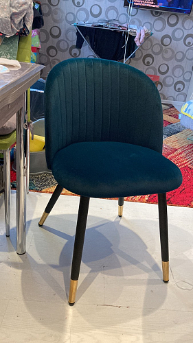 Стул на металлокаркасе Gabi 1 light blue / black / gold фото покупателя 698