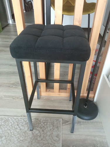 Барный стул Лофт кожзам темно-серый / черный матовый фото покупателя 40