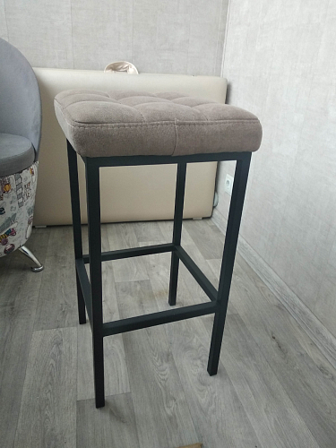 Барный стул Лофт ткань канди грей / черный матовый фото покупателя 227