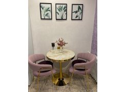 Деревянный стол Dorian 70x75 бежевый / золотой фото покупателя 6