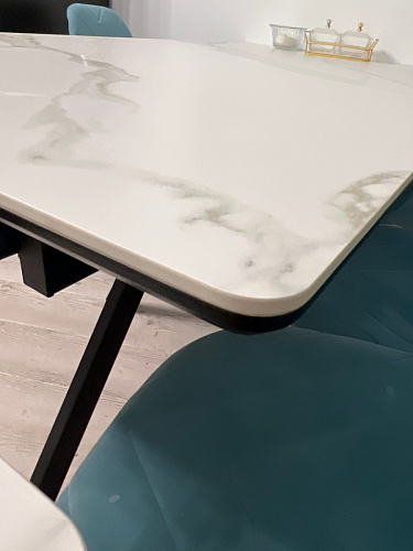 Керамический стол Вилли 140(200)х80 carmen light grey / черный фото покупателя 34