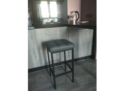 Барный стул Лофт кожзам темно-серый / черный матовый фото покупателя 114