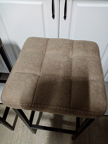 Барный стул Лофт кожзам темно-серый / черный матовый фото покупателя 67