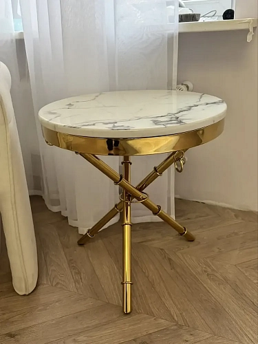 Журнальный столик Monika 50х55 marble / gold фото покупателя 3