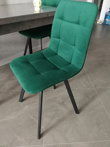 Стул на металлокаркасе Чилли К черный / зеленый фото покупателя 196