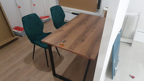 Стол Лота Лофт 140 25 мм черный матовый / бетон фото покупателя 425