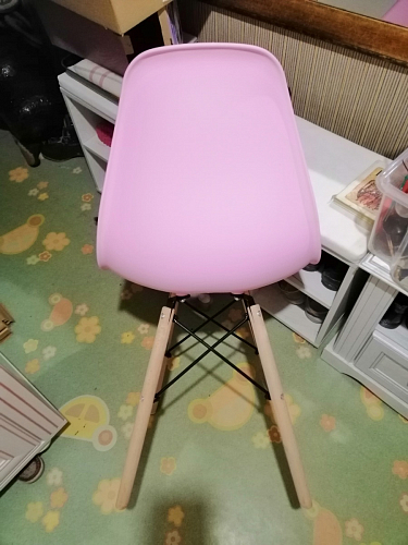 Пластиковый стул Eames PC-015 серо-голубой / дерево фото покупателя 436