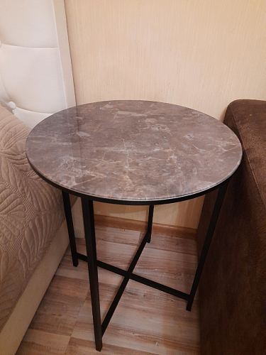 Журнальный столик Волопас серо-зеленый мрамор / черный фото покупателя 12