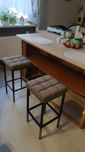 Барный стул Лофт микровелюр катания блэк / черный матовый фото покупателя 237