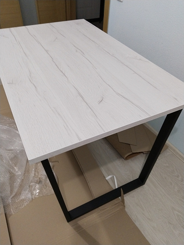 Деревянный стол Лота Лофт 120х75 белый матовый / дуб крафт золотой фото покупателя 440