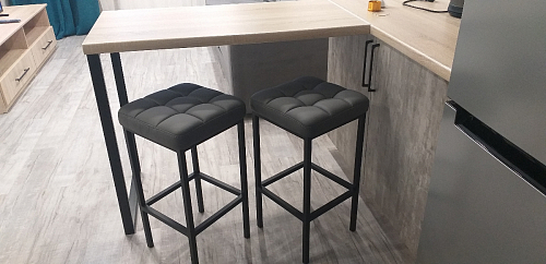 Барный стул Лофт ткань канди грей / черный матовый фото покупателя 317