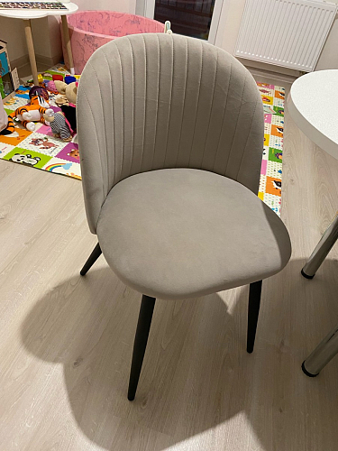 Стул на металлокаркасе Gabi dark beige / black / silver фото покупателя 659