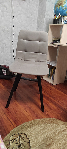 Стул на металлокаркасе Чилли К светло-серый велюр / черный каркас фото покупателя 606