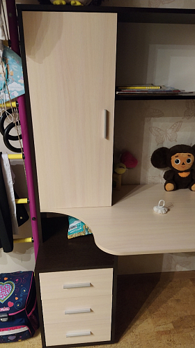 Компьютерный стол КСТ-16 левый дуб сонома / белый фото покупателя 19