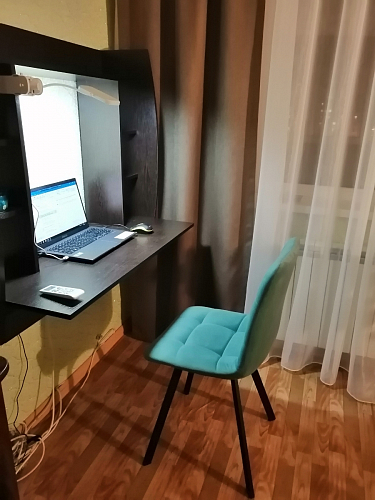 Стул на металлокаркасе Чилли синяя ткань / белый фото покупателя 857