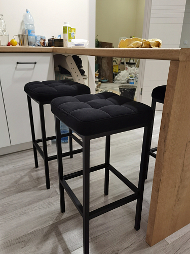 Барный стул Лофт микровелюр катания блэк / черный матовый фото покупателя 75