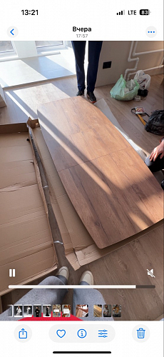 Стол на тумбе Эудес дуб галифакс табак / черный фото покупателя 4