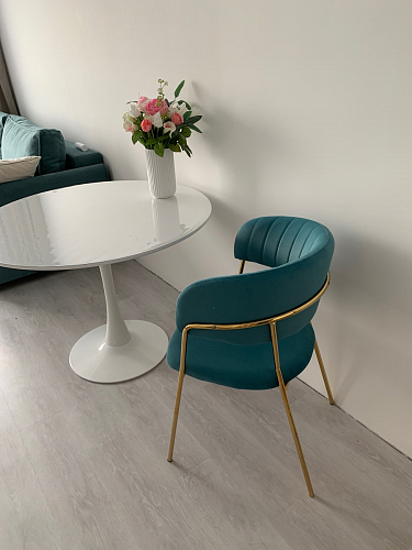 Стул на металлокаркасе Kamelia green / gold фото покупателя 3